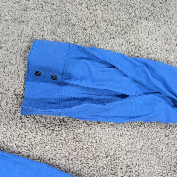 Maeve Anthropologie Lene Blue Faux Wrap Dress Small - Picture 3 of 10